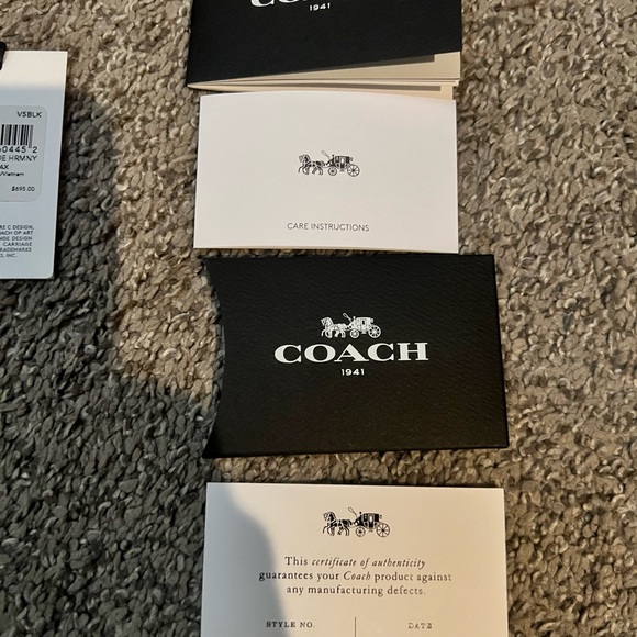 Coach Harmony Hobo Black Leather and Suede Maroon Interior with Yellow Stitching - Picture 7 of 17